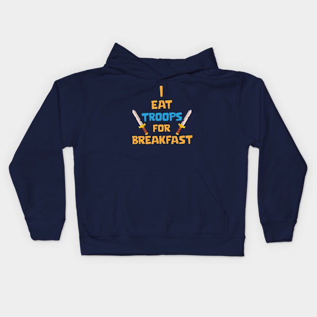 Eat troops for Breakfast Kids Hoodie by Marshallpro